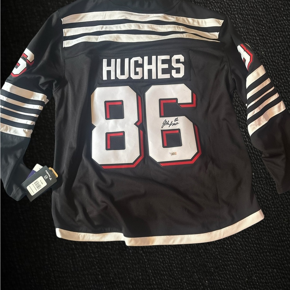 New Jersey Devils: Jack Hughes #86 Alternate Jersey Signed/Autographed